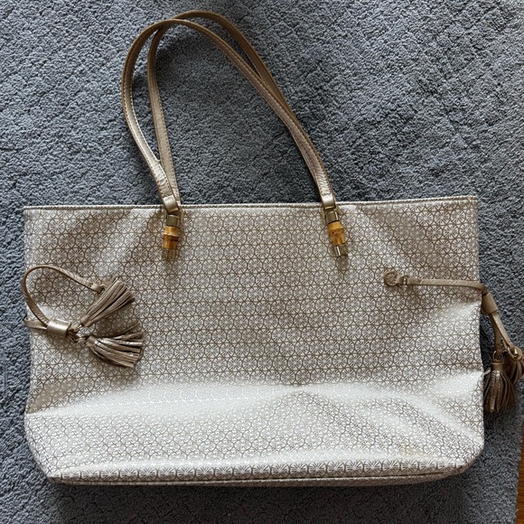 Lilly Pulitzer Mizner Gold Tote Bag - Picture 3 of 6